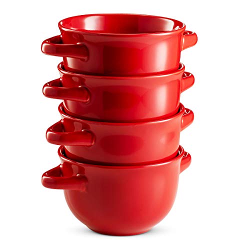 Soup Crocks with Handles, Ceramic Make, Soup, Chilli, by KooK, 22oz, Set of