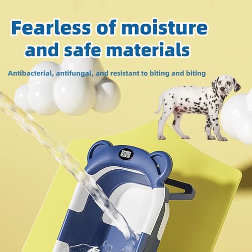 Collapsible Dog Bathtub with thermometer, suitable for dogs and cats - Portable and foldable dog bathtub with drain plug - Space-saving dog bathing basin and multi-purpose laundry/storage basket(Blue) - Thumbnail 5