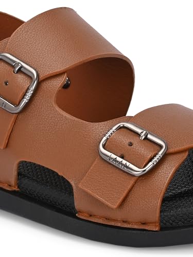 Image of KASTAVA KS 117 Comfortable Premium Synthetic Casual Sandals | Adjustable Buckle Closure | Lightweight Everyday Wear Sandals for Men