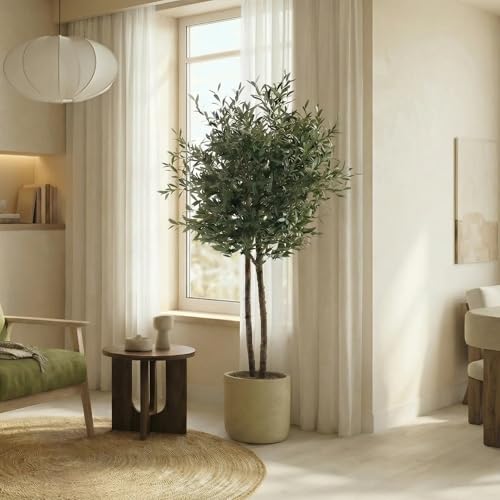 BLAINE Planta Artificial de Olivo 180 cm Decoración de Interiores y Terrazas con Aspecto Hiperrealista Que No Necesita Mantenimiento