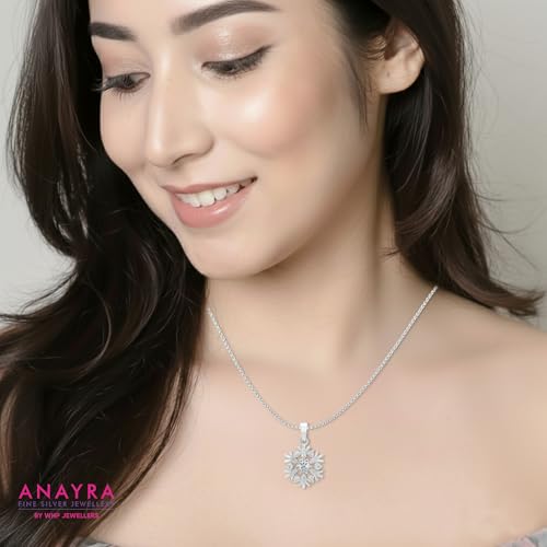 Image of 925 Sterling Silver Pendant Necklace for Women | Silver Locket with Chain | Daily Wear Jewellery | Minimalist Jewelry for Office & Casual Wear | Gift for Woman, Wife, Girlfriend, Mother, Sister | Anniversary, Birthday, Valentine's Day, Rakhi Gift