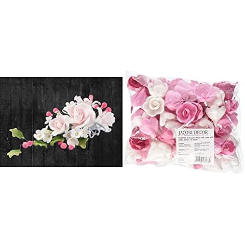 Cake Company Zuckerblumenboquet Rose 1 Stück ROSA 1er Pack & Cake Company Rose mittel 40 mm 72 Stck sortiert w Cover