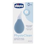 Physioclean Aspirador Nasal Para Bebés, Limpia la Nariz Tapada de los Niños de Manera Delicada, Fácil de Usar Gracias a Su Forma Ergonómica, Con Boquilla Suave, 0 M+
