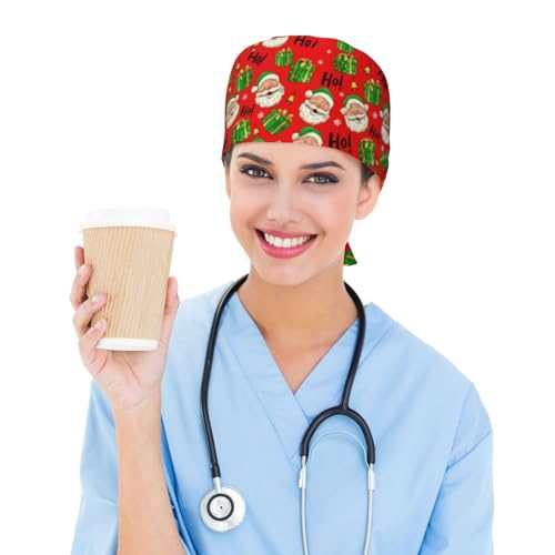Image of Working Cap Scrub Cap with Sweatband Adjustable Unisex Tie Back Hat for Cleaning Farm Nursing