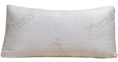 Bamboo By Relax Home Life-Medium Firm Bamboo Pillow With Shredded Memory Foam and Stay Cool Removable Cover (Queen)