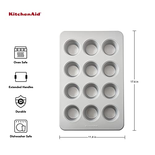 Kitchenaid Nonstick Aluminized Steel Muffin Pan, 12-Cup, Silver #TOP2