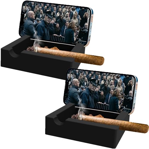 Cendrier extérieur silicone avec support téléphone intégré pour pause cigarette - 2