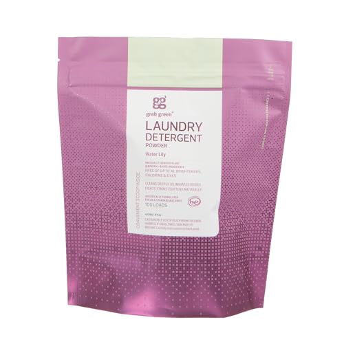 Grab Green 3-in-1 Laundry Detergent Powder 4 lbs 100 Loads Water Lily