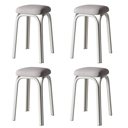 Juego de 4 taburetes de bar apilables, diseño antideslizante, soporta 250 kg, portátil, perfecto para el hogar, cocina, bistró y oficina