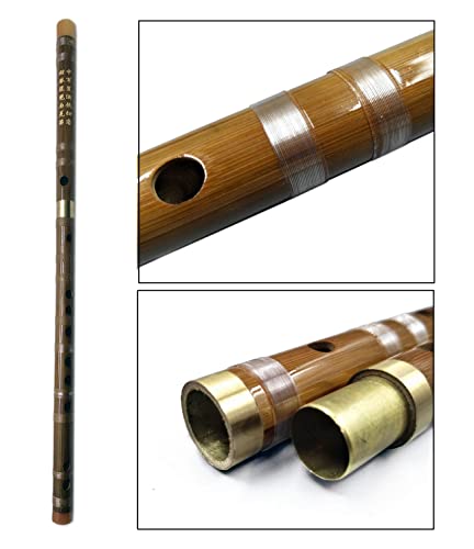 Tuoren Bamboo Flute Dizi Traditional Handmade Woodwind Gifts Chinese Musical Instrument With Storage Bag Case, Membrane, Glue (Key Of G) #TOP2