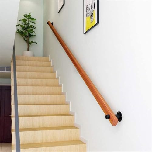 Rambarde d'escalier intérieure en bois massif 4m57 avec support mural