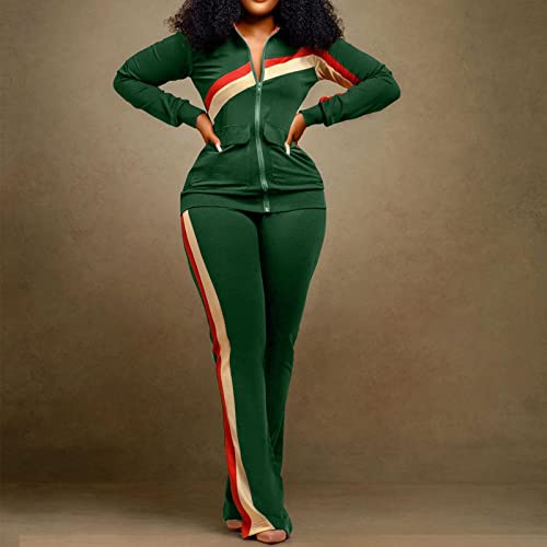 Duowei Women Ski Apparel Set Clothes Sports Fashion Two Piece Pants Pocket Tracksuits Women's Paints Suit For, Green #TOP1
