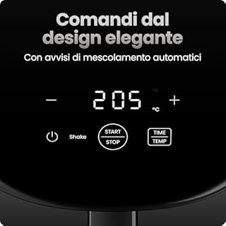 Chefman Mini Friggitrice ad Aria 2L –Friggitrice ad Aria Compatta e Salvaspazio, Niente-PFAS e Cestello Antiaderente, Pasti Rapidi e Veloci in Minuti, Timer Digitale e Avviso Scuotimento – Nera