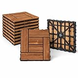 Acomoda Textil - Baldosa de Madera Encajable 29x29 cm para Exterior e Interior, 12 Ud)