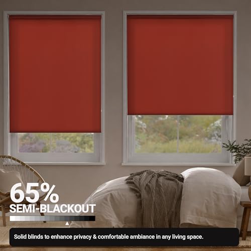 Image of Deco Window Semi-Blackout Roller Blinds for Windows 4Ft 1in x 7Ft (W x H) Light Filtering Roll-Up Shades Sun & UV Protection Privacy Window Blind for Bedroom, Living Room, Office -Dry Rose