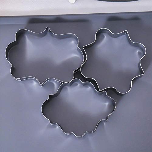 La Placca Cookie Cutter Set, 3pcs Quadrato, Ovale, Rettangolo, Fondente Taglierine Acciaio Inossidabile della Torta del Fondente Biscotto Taglierine per Feste O Matrimonio