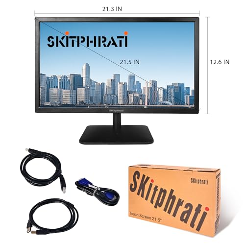 Image of SKitphrati 21.5 inch Monitor 1080P IPS 10-Point Touch with HDMI VGA Type-B | Touchscreen Monitor with 10-Points 75Hz VESA 100mm Support 178 Wide Viewing Angle