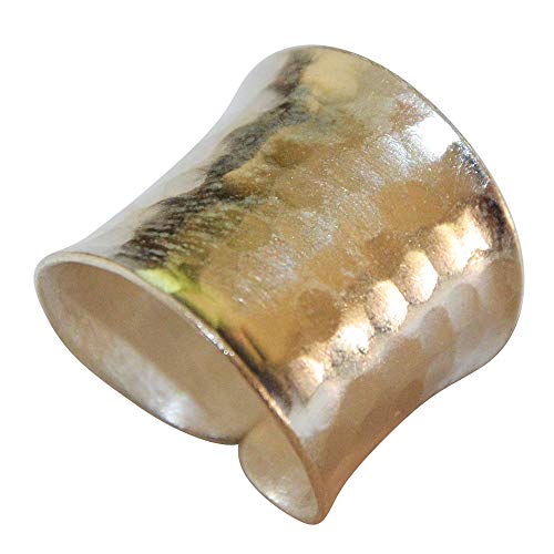 Bague ouverte en argent 925 ajustable large de 18-20 mm pour style bohème chic