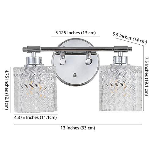 JONATHAN Y Spaulding 2-Light Metal/Glass Vanity Sconce 13", Chrome by JONATHAN Y - Used condition - Image 4
