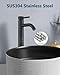 Aolemi Matte Black Vessel Sink Faucet Bathroom Faucet Tall Stainless Steel Bathroom Sink Faucet Single Handle One Hole Round Body with Pop up Drain Basin Bowl Vanity Lavatory Mixer Tap
