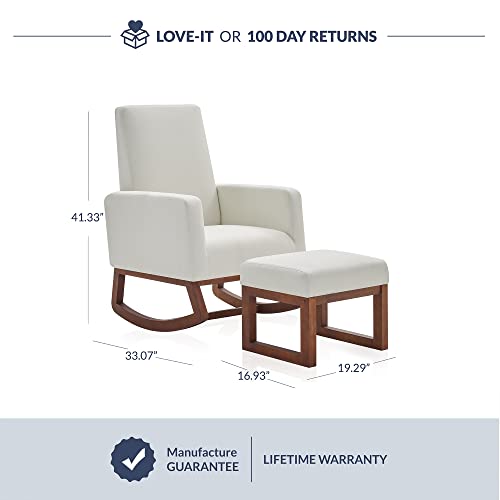 image for BELLEZE Modern Rocking Chair with Ottoman, Nursery Glider Rocker with 