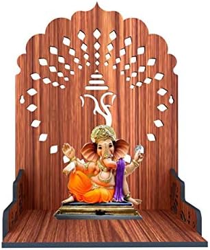 MANDIRAM SSI Wooden Mandir for Pooja Home Decoration Wall Mounted Beautiful Temple