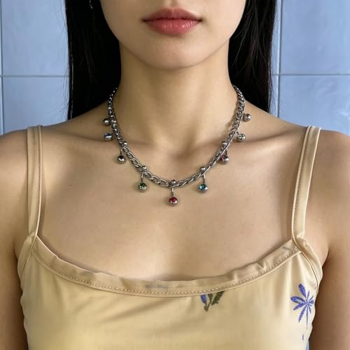 Collier de perles en zircon punk avec fermoir sécurisé - 2