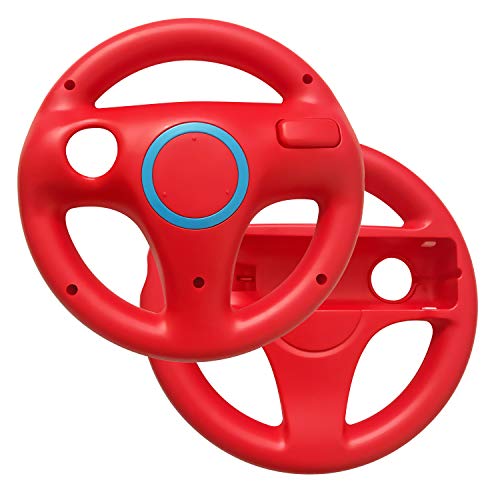 AreMe 2 Pack Mario Kart Racing Steering Wheel for Nintendo Wii (U) Remote