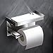 Uchwyt na Papier Toaletowy z Półką Stal Nierdzewna Uchwyt na Rolkę Toilet Roll Holder Samoprzylepny lub do Montażu na ścianie do Kuchni i Łazienki