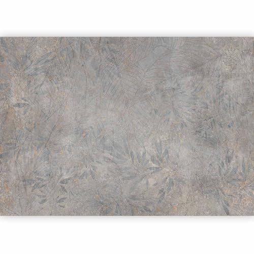 murando PREMIUM Fotomurales Abstracto 350x256 cm Papel pintado tejido no tejido Decoración de Pared decorativos Murales moderna de Diseno Fotográfico Hojas Gris b-A-0809-a-a