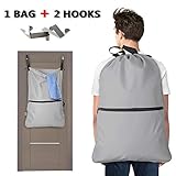 bolsa para ropa sucia bebe Hecho de 100% nylon. Ligero, resistente al agua y resistente a la rotura. Costuras dobles cosidas permitirán que esta bolsa de lavandería sujete la ropa de forma segura.