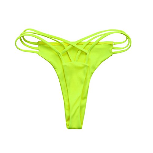 MORCHAN Femmes Sexy Bottoms Maillot de Bain Bikini Maillots de Bain Cheeky String V Maillot de Bain (M, Jaune Fluorescent) Cover