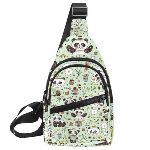 Bolso bandolera de panda multicolor para hombre y mujer en ruta o compras