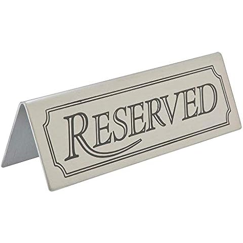 Reservado Letrero - Set de 5 Acero Inoxidable Restaurante Mesa Cartel Reservado Tienda Signos para Restaurantes, Hoteles y Cafeterías - Multi, Pack of 1 Cover