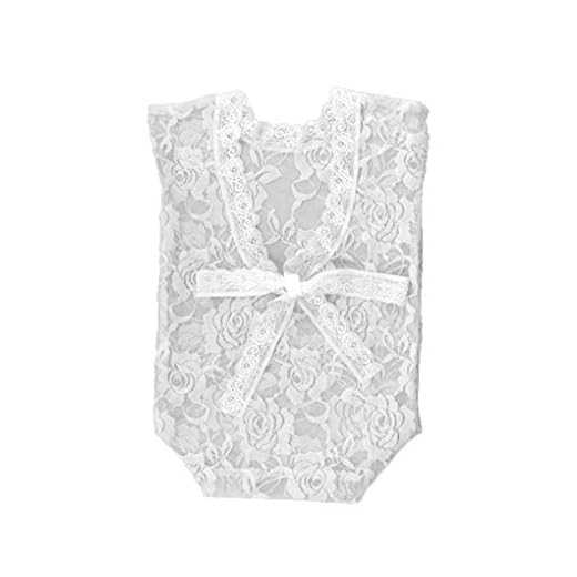 fgyhtyjuu Trajes recién Nacido del bebé del cordón del Mameluco recién Nacido Fotografía Atrezzo Princess V Profundo Hueco de Las Muchachas Infantiles Regalo de la Ducha