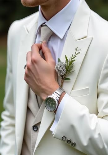 Men Suits Slim Fit 3 Piece Set Two Button Business Blazer Jacket Vest Pants for Wedding Tuxedo4