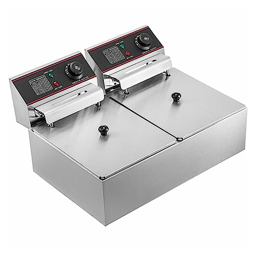 Frytkownica elektryczna 12 l Frytkownica elektryczna 5000 W Podwójny kosz YB-82 Podwójny zbiornik Blat ze stali nierdzewnej Frytownica komercyjna