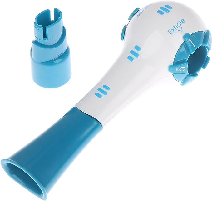 Lung Exerciser - Breathing Aids for Lungs to Relieve Mucus and Make Lungs Stronger, Air Pulse for Lung Exercise and Respiratory Therapy, Hand Held Breathing Lung Recovery Exerciser Trainer (Blue)