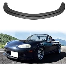 Front Bumper Lip Compatible with 2001-2005 Mazda Miata, Unpainted Black DS Style Polyurethane Front Lower Chin Spoiler Protector, 1 PC