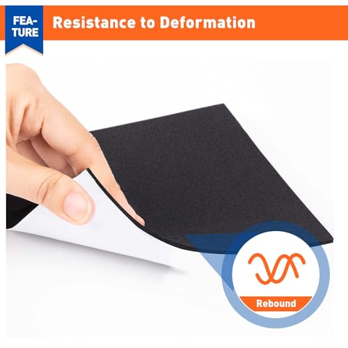 image for MAGZO 6Pcs Adhesive Foam Padding 1/4 in Thick X 4 in X 4 in,Closed Cel