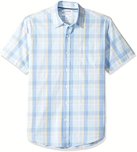 Amazon Essentials Men’s Regular-fit Short-Sleeve Chambray Shirt