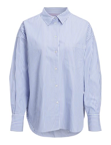 JJXX Jxjamie LS Relaxed Poplin Shirt Noos Camisa, Blazer Azul Marino/Rayas: Rayas, M Mujeres