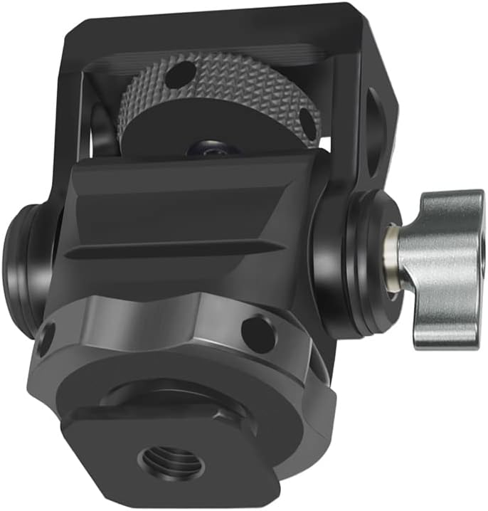 360Degree Rotatable Locating Monitor Holder Mini Tripod Cold Shoe Adapter 1/4"" Screw Mount for SLR Camera LED Flash (Gray)