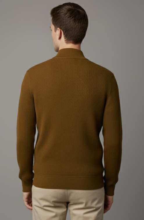 Image of Men's Full Sleeve Winter Wool Half Zipper Pullover Sweater