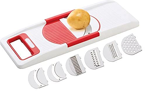 Surbhi Mart 6 in 1 Grater and Slicer with Stainless Steel Blade Food Processor for Vegetables, Fruits, Kitchenware, Salad Maker - Multicolor