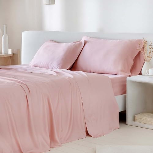 COTTON ARTean Juego de sábanas 90x190/200 Bambú Orgánico NUDE 3 piezas: Encimera, 1 Funda Almohada, Bajera Ajustable