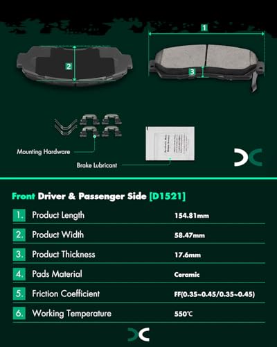 Image of SCITOO D1521 D1878 8PCS Front and Rear Ceramic Brake Pad Sets | Fit 2019-2022 For Acura For For RDX 2.0L