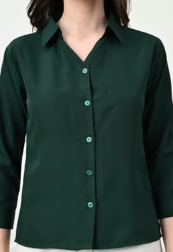 Image of FUNDAY FASHION Women's Crepe Casual Regular Fit Solid V Collered Shirt (Pack of 2)