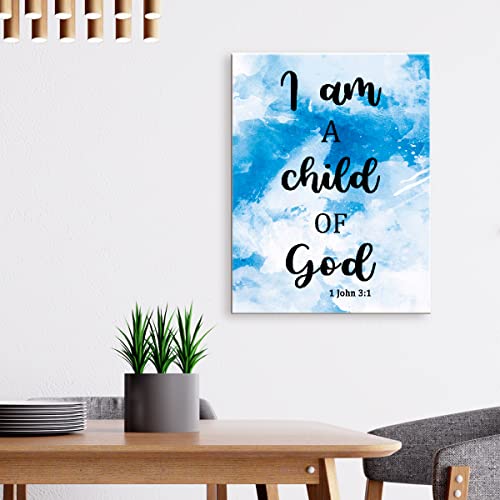 Y069 I Am A Child Of God Inspirational Canvas Wall Art,Bible Verses Christian Art Canvas Butterfly Prints Framed Wall Art Ready To Hang For Bedroom Office Apartment Room Room Wall Décor #TOP2