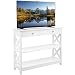 Yaheetech 3-Tier Sofa Side Console Table with 1 Drawer and 2 Storage Shelves Narrow Accent Table for Entryway/Hallway/Living Room, 39.3in L x 11.7in W x 31.5in H, White